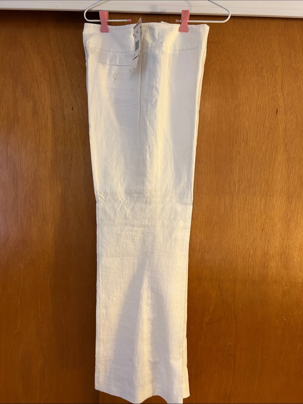 Anne Klein white Linen-Blend Wide Leg Pants